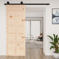 Tvarto durys, 80x1,8x214cm, pušies medienos masyvas цена и информация | Межкомнатные двери | pigu.lt