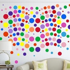 Виниловые наклейки на стену в виде кругов Разноцветные стикеры в горошек - 300 шт. цена и информация | Интерьерные наклейки | pigu.lt