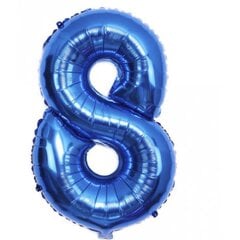 Folinis balionas-skaičius 8, mėlynas, 82cm kaina ir informacija | Balionai | pigu.lt