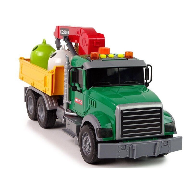 Sukžnkvežimis su kranu ir šiukšlinėm цена и информация | Žaislai berniukams | pigu.lt