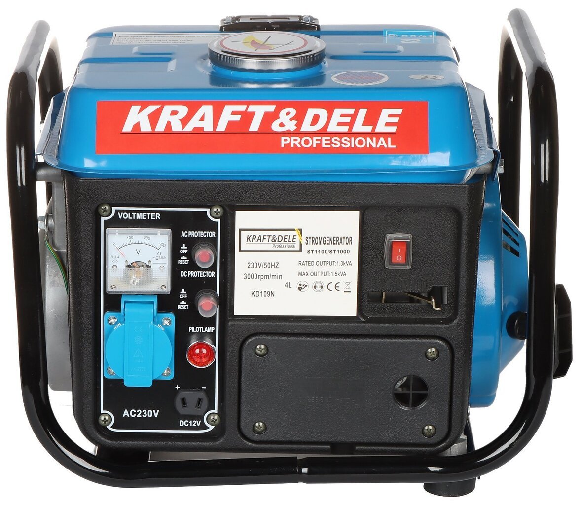 Benzininis elektros generatorius Kraft&Dele KD-109N, 800 W kaina ir informacija | Elektros generatoriai | pigu.lt