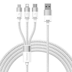 Baseus StarSpeed Series, USB-C + Micro + Lightning 3,5A, 1.2m kaina ir informacija | Laidai telefonams | pigu.lt