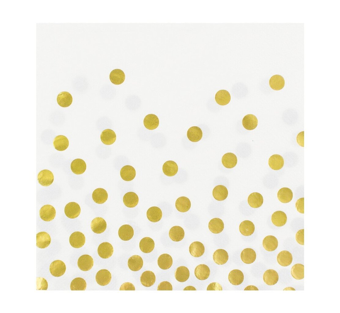 Popierinės servetėlės ​​Gold dots, 33 x 33 cm, 12 vnt цена и информация | Vienkartiniai indai šventėms | pigu.lt