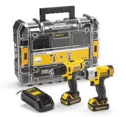 DEWALT DCK211D2T 10.8V, 2.0Ah įrankių rinkinys kaina ir informacija | Suktuvai, gręžtuvai | pigu.lt