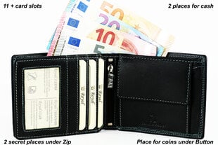 Piniginė vyrams Royal, juoda kaina ir informacija | Piniginės, kortelių dėklai moterims | pigu.lt