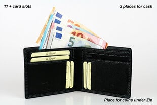 Piniginė vyrams Royal, juoda kaina ir informacija | Vyriškos piniginės, kortelių dėklai | pigu.lt