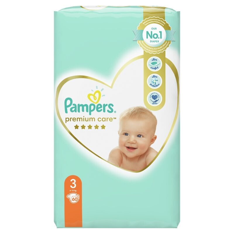 Подгузники Pampers Premium Care 3 размер., 60 шт. цена | pigu.lt