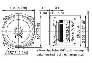 Kenwood KFC-S1056 plačiajuosčiai koaksialiniai garsiaklabiai 10 cm /4" цена и информация | Автомобильные динамики | pigu.lt