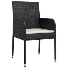 Sodo kėdės su pagalvėlėmis, 48x55x88 cm, 4vnt., juodos kaina ir informacija | Lauko kėdės, foteliai, pufai | pigu.lt
