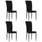 Valgomojo kėdės vidaXL, Aksomas, 4vnt., juoda kaina ir informacija | Virtuvės ir valgomojo kėdės | pigu.lt