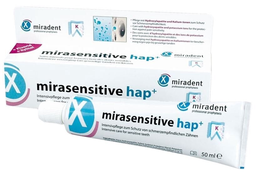 Dantų pasta Miradent Mirasensitive hap+, 50 ml цена и информация | Dantų šepetėliai, pastos | pigu.lt