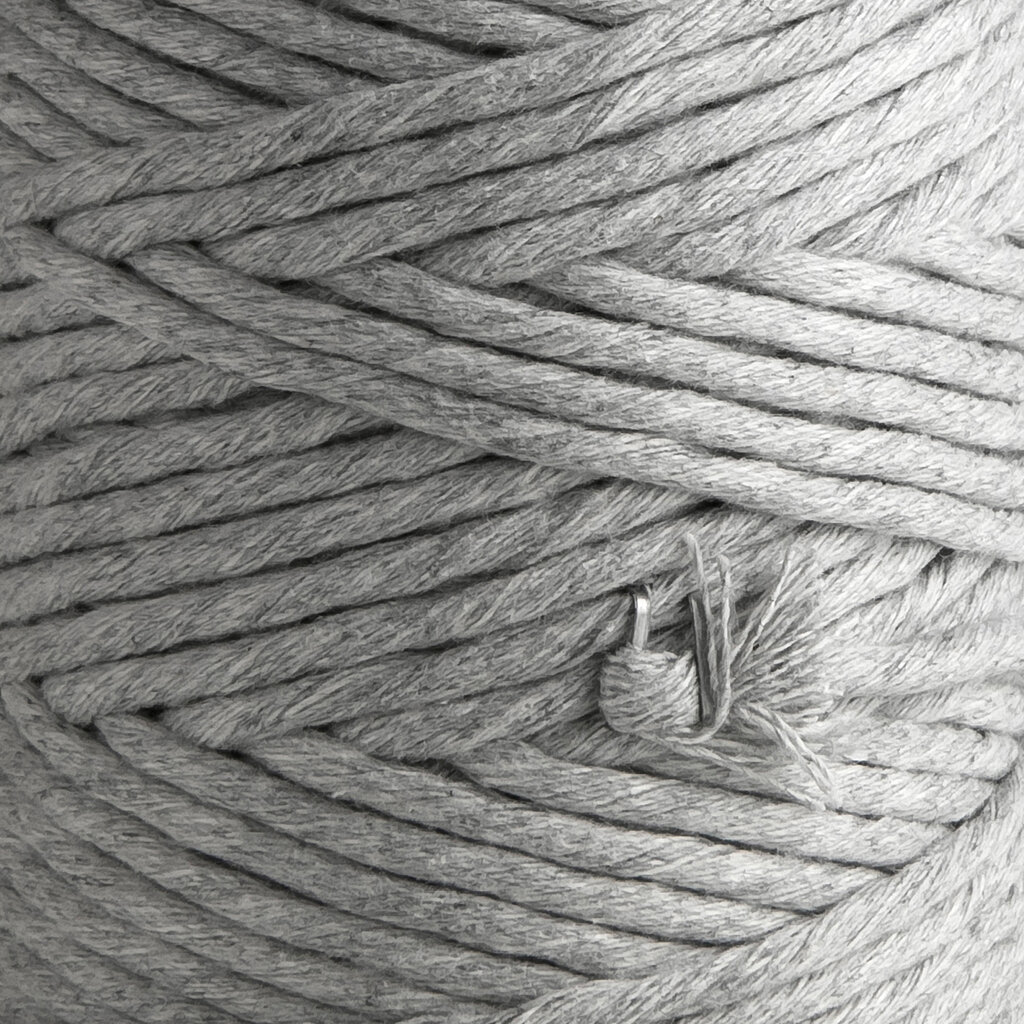 Macrame medvilninė virvė 5mm, 100m vienos gijos pasukimo, Pilka цена и информация | Nėrimo priemonės | pigu.lt