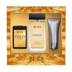 Rinkinys Bi-es Gold Men vyrams: tualetinis vanduo EDT, 90ml + 15ml + dušo želė, 50 ml kaina ir informacija | Kvepalai vyrams | pigu.lt