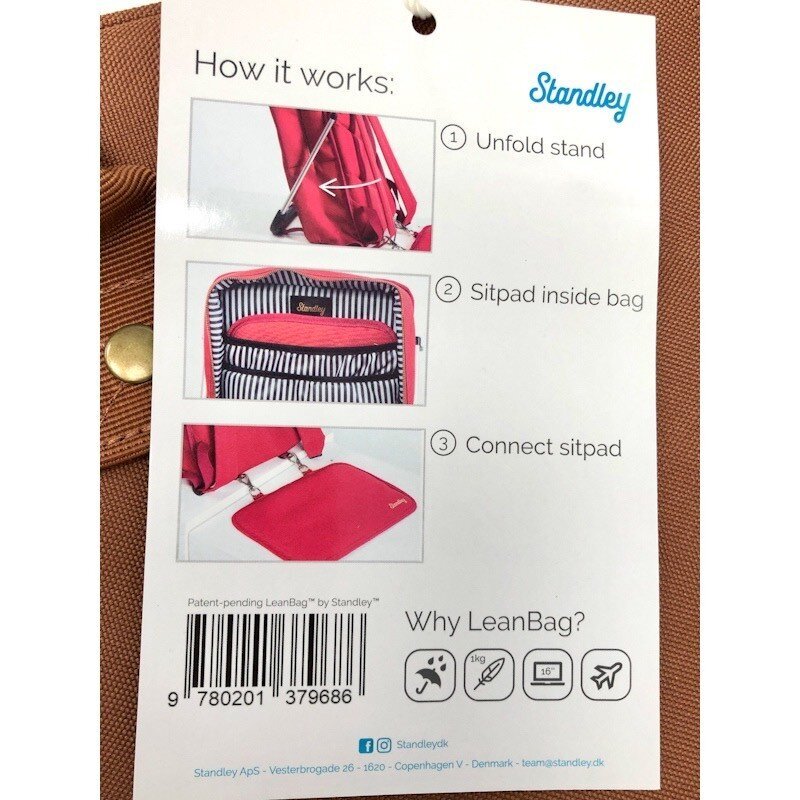 Kuprinė Standley Leanbag, raudona kaina ir informacija | Moteriškos rankinės | pigu.lt