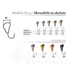 Avižėlė W Spider Ožka - Skruzdėlė Su Skylute, SIL, 3.5 mm цена и информация | Крючки для рыбалки | pigu.lt