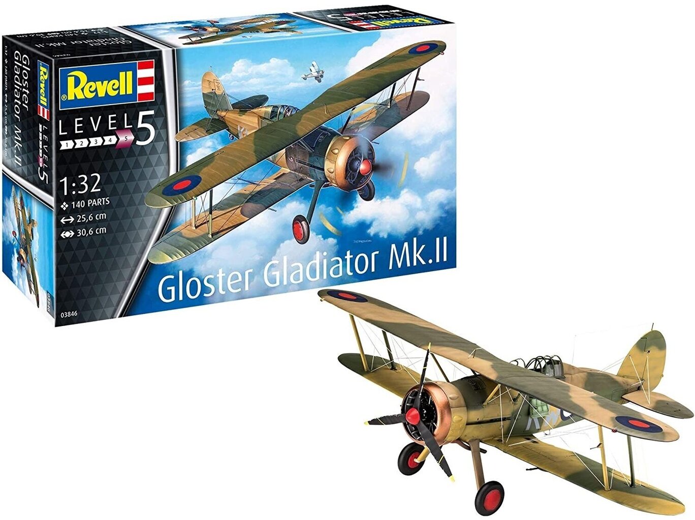 Revell - Gloster Gladiator Mk. II surenkamas modelis, 1/32, 03846 цена и информация | Konstruktoriai ir kaladėlės | pigu.lt