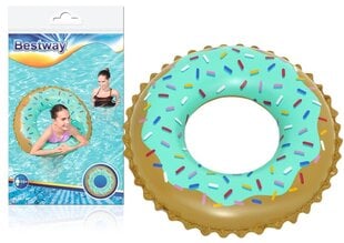 Круг для плавания, 91 см, мятный, Bestway Donut цена и информация | Надувные и пляжные товары | pigu.lt