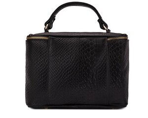 Elegantiškas natūralios odos moteriškas grožio krepšys Solier, juodas цена и информация | Косметички, косметические зеркала | pigu.lt