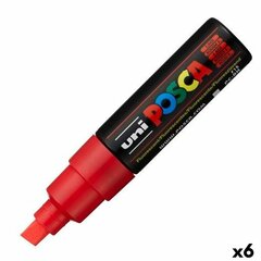 Маркер POSCA PC-8K, красный, 6 шт. цена и информация | Принадлежности для рисования, лепки | pigu.lt