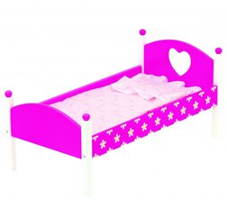 Lėlės lovytė su patalyne, rožinė цена и информация | Игрушки для девочек | pigu.lt