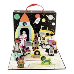 Žaidimo dėžė su medinėmis figūrėlėmis Kosmosas, 15 d. цена и информация | Развивающие игрушки | pigu.lt
