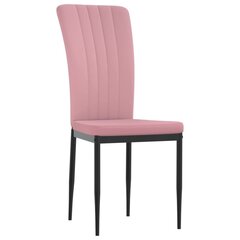 Valgomojo kėdės vidaXL, Aksomas, 4vnt., rožinė spalva цена и информация | Стулья для кухни и столовой | pigu.lt