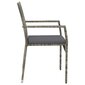 Sodo kėdės su pagalvėlėmis, 59x53,5x88 cm, 2vnt., pilkos kaina ir informacija | Lauko kėdės, foteliai, pufai | pigu.lt