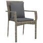 Sodo kėdės, vidaXL, 2vnt., pilkos kaina ir informacija | Lauko kėdės, foteliai, pufai | pigu.lt