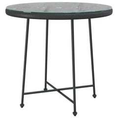 Valgomojo stalas, 80x74 cm, juodas цена и информация | Садовые столы, столики | pigu.lt