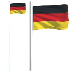 Vidaxl vokietijos vėliava su stiebu, 6,23m цена и информация | Флаги и аксессуары к ним | pigu.lt