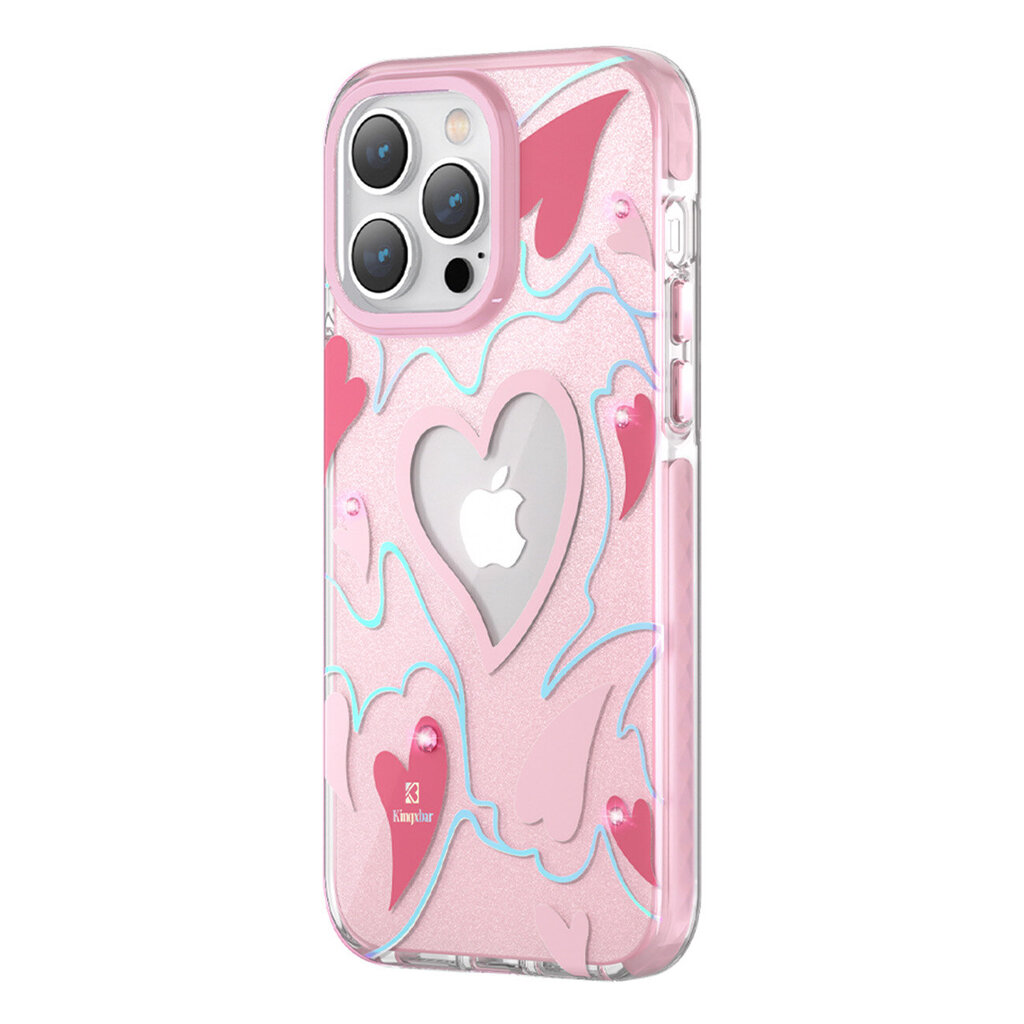 Kingxbar Heart Star skirtas iPhone 14 Pro Max, rožinis kaina ir informacija | Telefono dėklai | pigu.lt