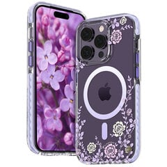 Kingxbar Flora Series skirtas iPhone 14 MagSafe, violetinis kaina ir informacija | Telefono dėklai | pigu.lt