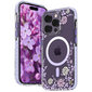 Kingxbar Flora Series skirtas iPhone 14 MagSafe, violetinis kaina ir informacija | Telefono dėklai | pigu.lt