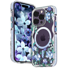 Kingxbar Flora Series skirtas iPhone 14 MagSafe, mėlynas kaina ir informacija | Telefono dėklai | pigu.lt