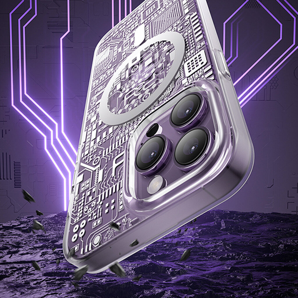 Kingxbar PQY Geek skirtas iPhone 14 Pro Max MagSafe, sidabrinis kaina ir informacija | Telefono dėklai | pigu.lt