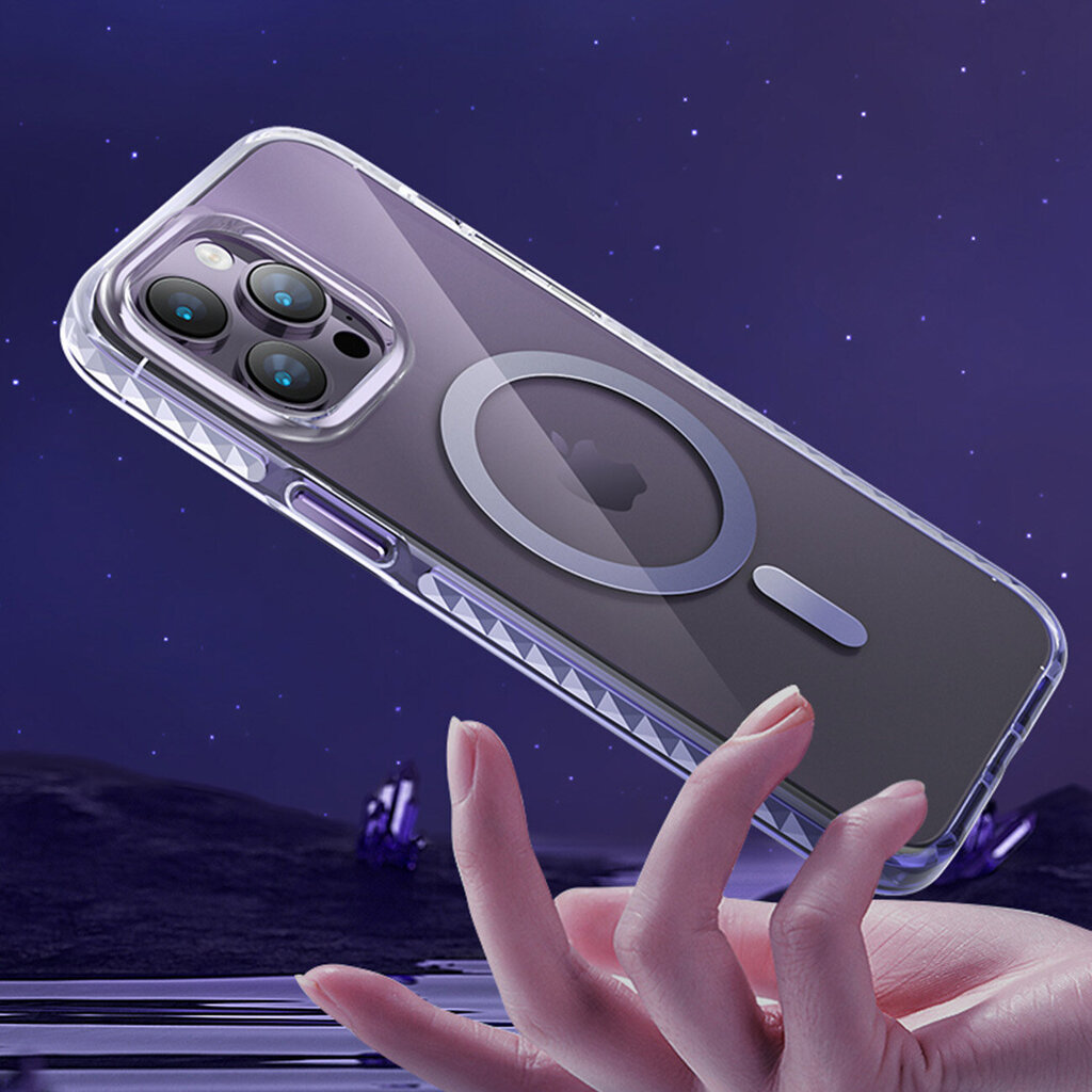 Kingxbar PQY Ice Crystal skirtas iPhone 14 Pro Max MagSafe, violetinis цена и информация | Telefono dėklai | pigu.lt