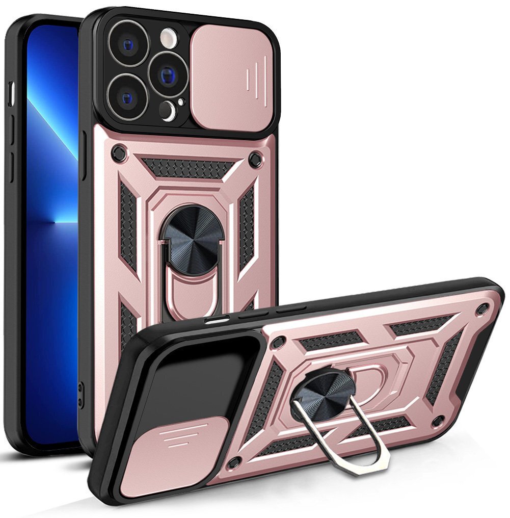 Hybrid Armor Camshield skirtas iPhone 13 Pro, rožinis kaina ir informacija | Telefono dėklai | pigu.lt