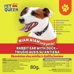 Niam Niam triušio ausis su antiena Rabbit Ear With Duck, 80g kaina ir informacija | Skanėstai šunims | pigu.lt