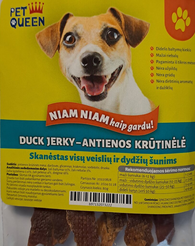 Niam Niam antienos krūtinėlė šunims Duck Jerky, 80g цена и информация | Skanėstai šunims | pigu.lt