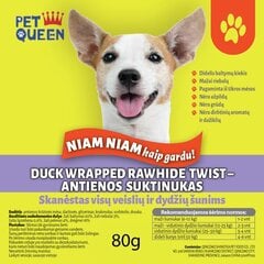 DUCK WRAPPED RAWHIDE TWIST 80g - утиные рулетики NIAM NIAM. Лакомство для собак всех пород и размеров цена и информация | Лакомства для собак | pigu.lt