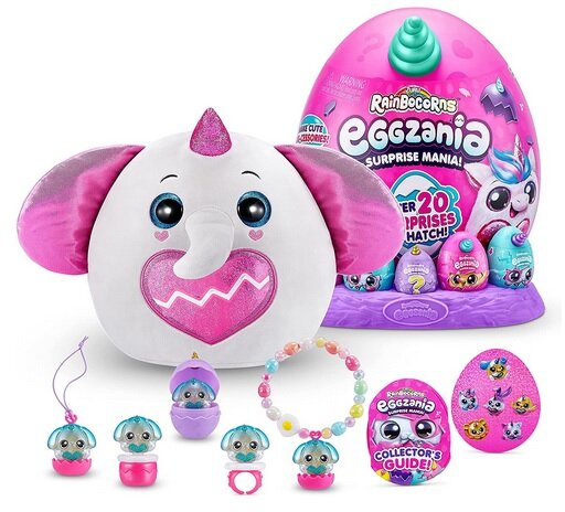 Pliušinis žaislas su aksesuarais Eggzania Rainbocorns, 9258 kaina ir informacija | Žaislai mergaitėms | pigu.lt