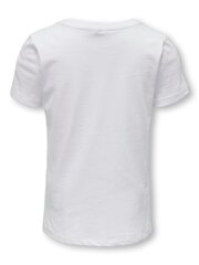 ONLY детская футболка 15286501*02, белый 5715368794069 цена и информация | Рубашки для девочек | pigu.lt
