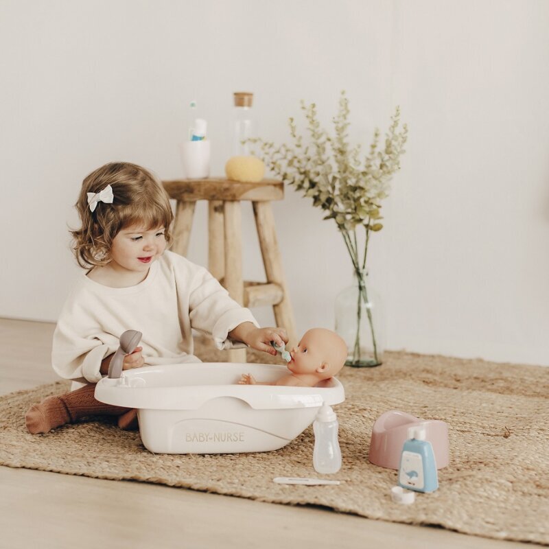 Lėlės kūdikio vonios rinkinys su priedais Smoby kaina ir informacija | Žaislai mergaitėms | pigu.lt