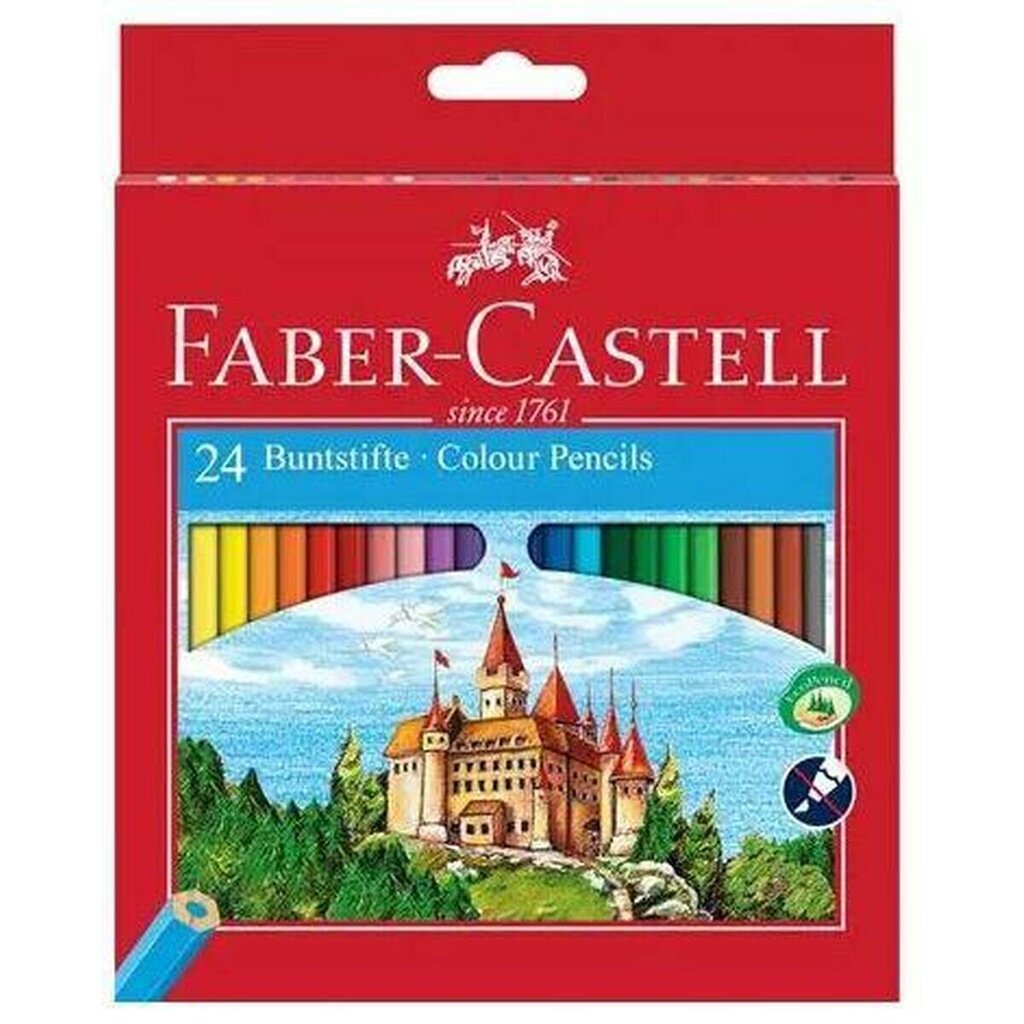 Spalvoti pieštukai Faber Castell, 24 vnt kaina ir informacija | Piešimo, tapybos, lipdymo reikmenys | pigu.lt