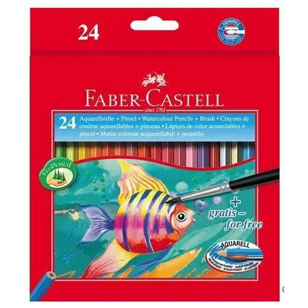 Akvareliniai spalvoti pieštukai Faber-Castell, spalvoti, 3 pk. po 24 vnt цена и информация | Piešimo, tapybos, lipdymo reikmenys | pigu.lt