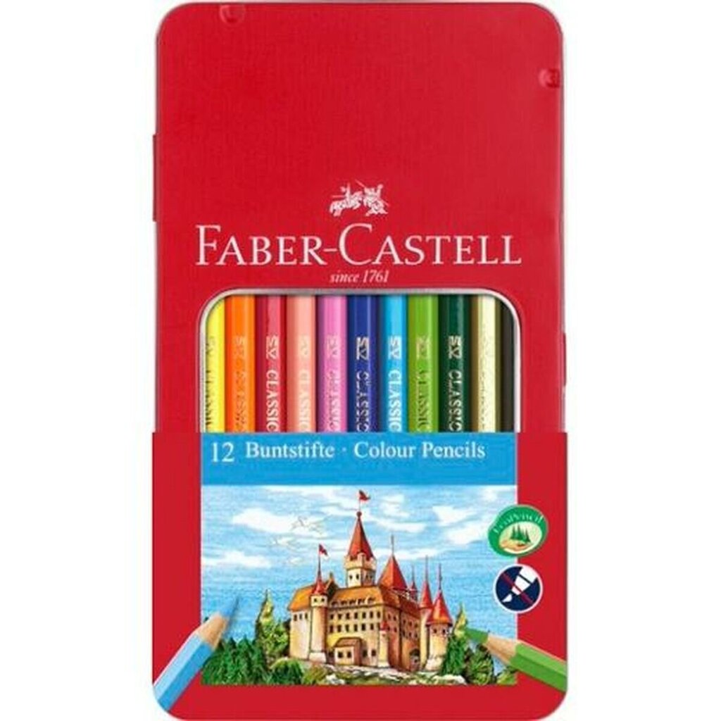 Spalvoti pieštukai Faber Castell, 12 vnt kaina ir informacija | Piešimo, tapybos, lipdymo reikmenys | pigu.lt