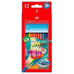 Акварельные цветные карандаши Faber-Castell, разноцветные (12 шт.) цена и информация | Принадлежности для рисования, лепки | pigu.lt