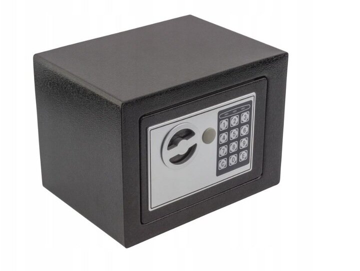 Seifas su elektronine spyna, juodas 23 x 17 x 17 kaina ir informacija | Seifai | pigu.lt