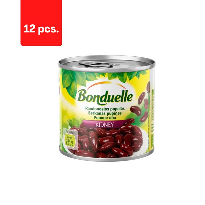 Raudonosios pupelės Kidney Bonduelle, 400 g / 240 g x 12 vnt. kaina ir informacija | Konservuotas maistas | pigu.lt