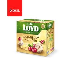 Травяной и фруктовый чай Loyd, клюква и имбирный вкус, 20 x 2 гр x 5 упаковок цена и информация | Чай | pigu.lt